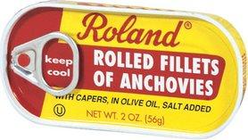 roland rolled fillets of anchovies with capers