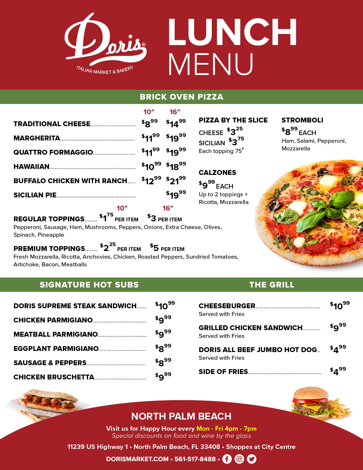 DORIS LUNCH PIZZA MENU Flyer-01