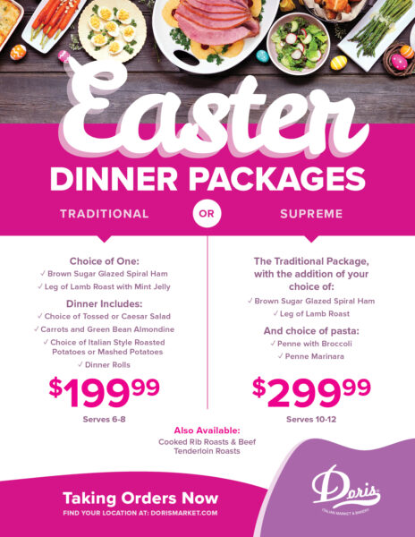 Doris Italian Market – Easter Dinner Packages Flyer 2024