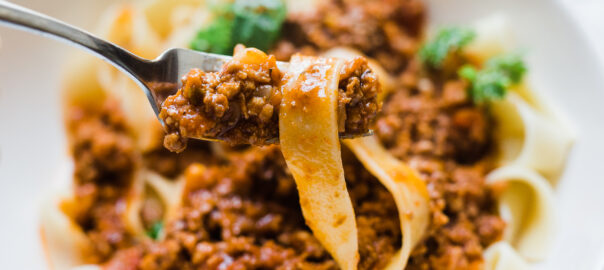 This,Is,A,Fork,Full,Of,Meat,Bolognese,Sauce,And
