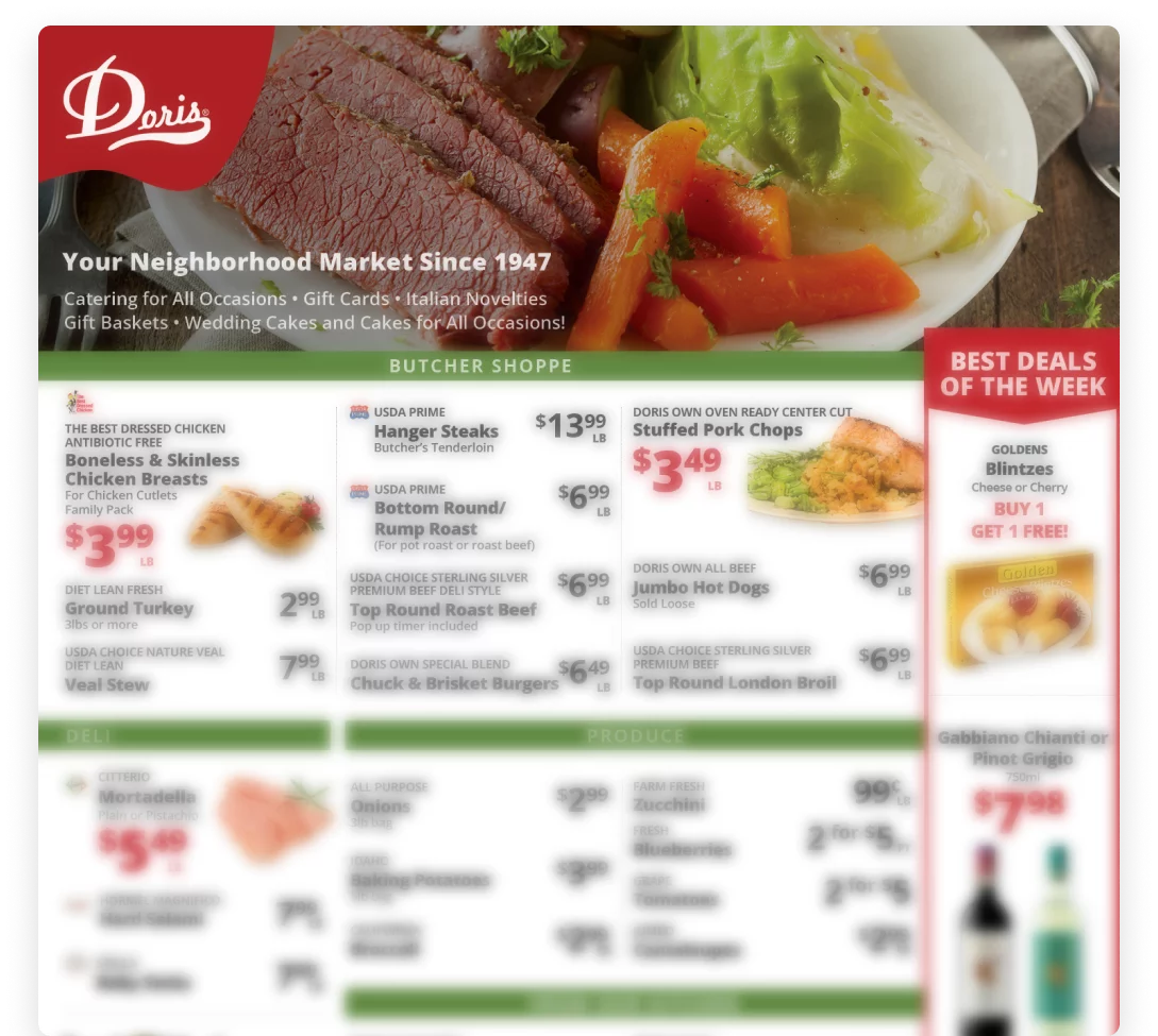 Doris Weekly Ad mockup