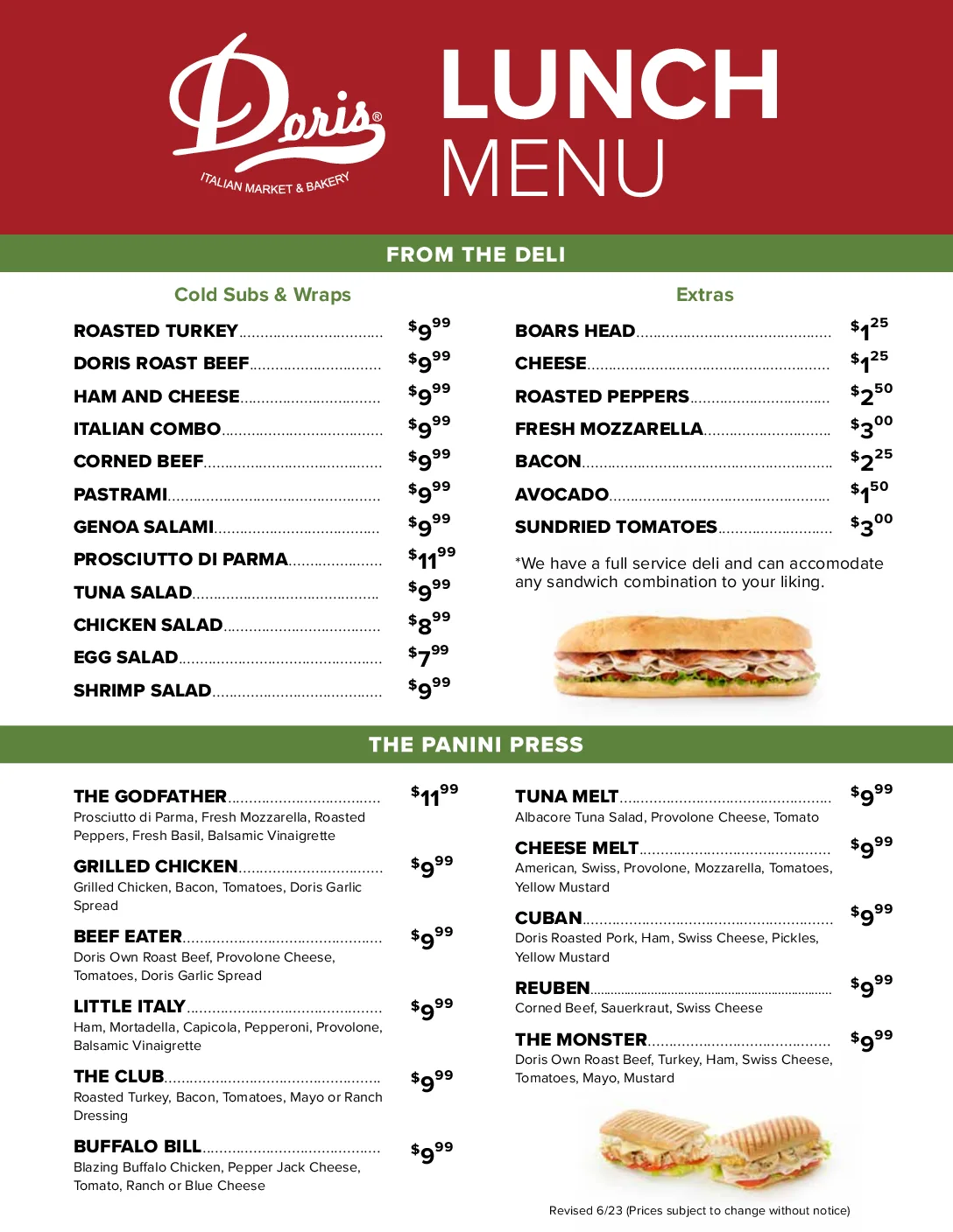 LUNCH MENU NPB 2024