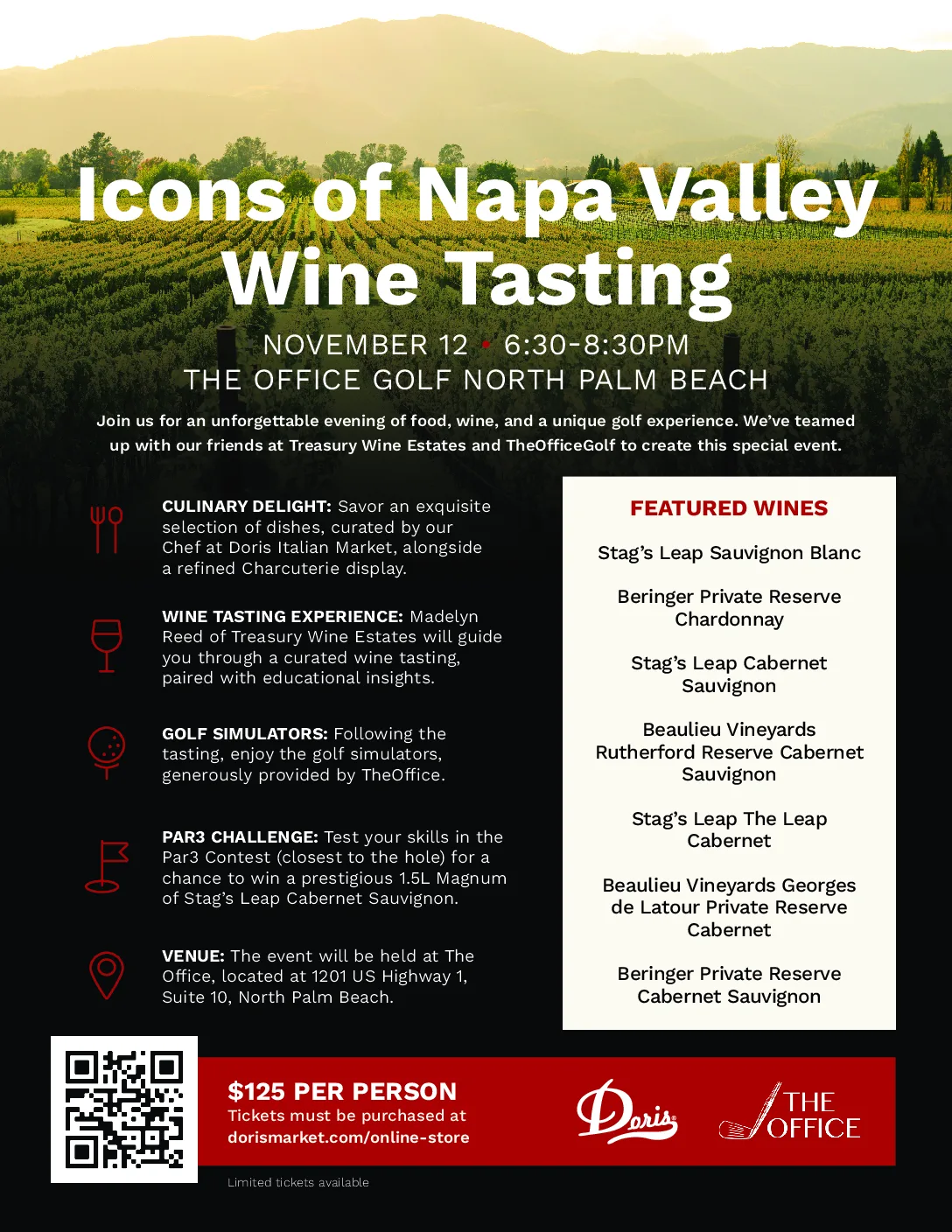 November 12th Golf & Wine Tasting Night