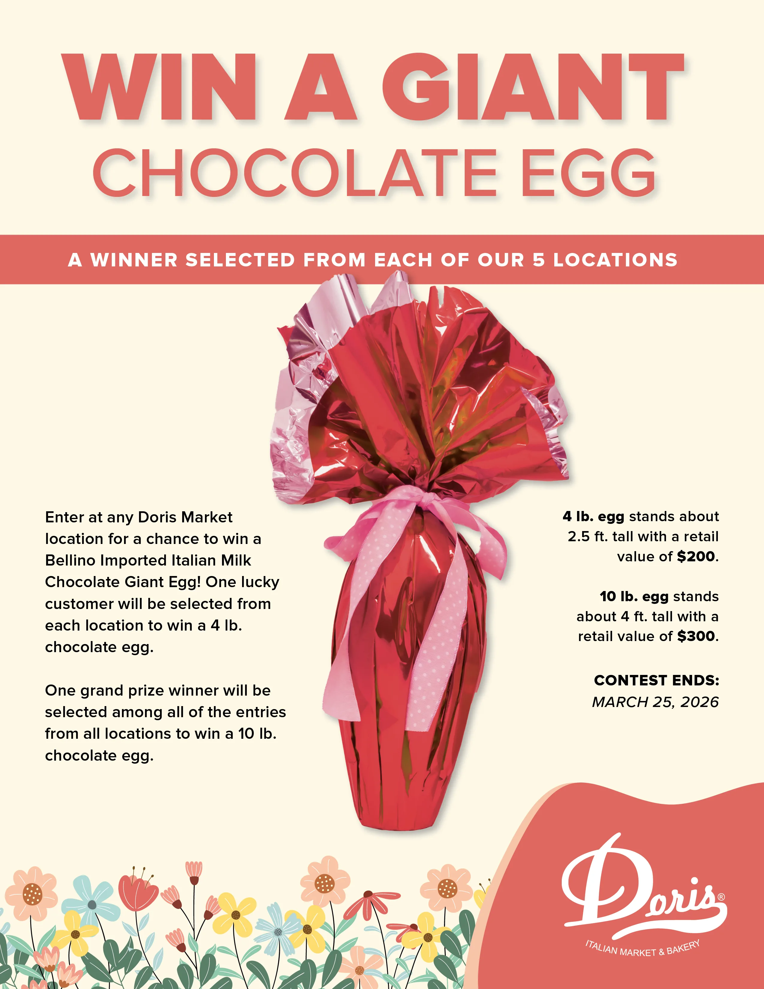 Doris Italian Market – Giant Egg Flyer 2026 Digital