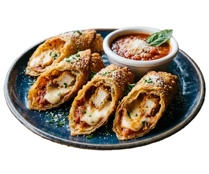 CHICKEN PARMESAN EGGROLLS